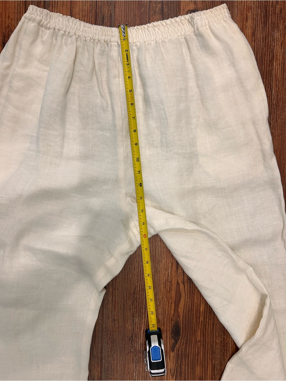 Eskandar 100% Linen Pull-On Wide Leg Pants Ivory England Size 2 - Picture 12 of 16